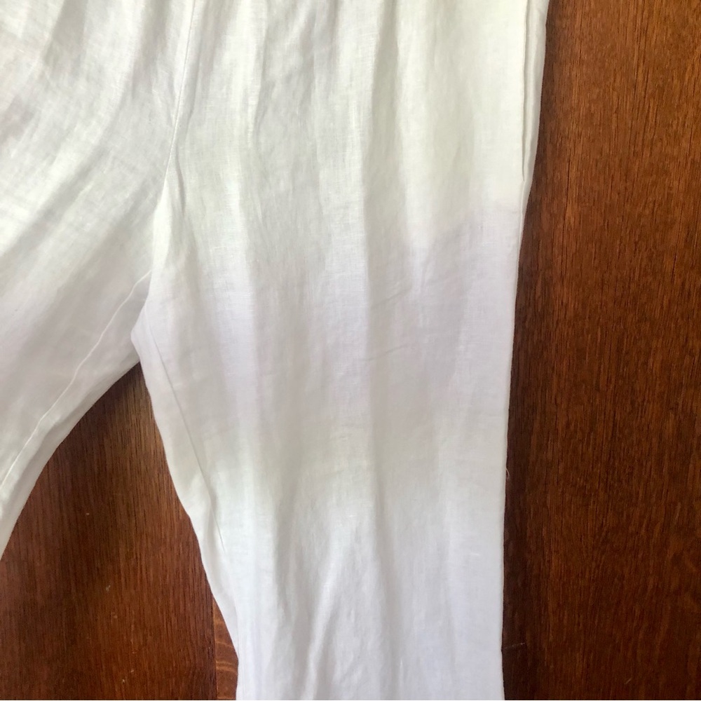 White Linen Pants Elliott Lauren with Pockets! XL NWOT - Picture 6 of 9